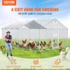 imageVEVOR Large Metal Chicken Coop with Run Walkin Chicken Coop for Yard with Waterproof Cover 65 x 98 x 65 ft Spire Roof Large Poultry Cage for Hen House Duck Coop and Rabbit RunSpire Roof with Split Door