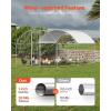imageVEVOR Large Metal Chicken Coop with Run Walkin Chicken Coop for Yard with Waterproof Cover 65 x 98 x 65 ft Spire Roof Large Poultry Cage for Hen House Duck Coop and Rabbit RunDome Roof