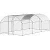 imageVEVOR Large Metal Chicken Coop with Run Walkin Chicken Coop for Yard with Waterproof Cover 65 x 98 x 65 ft Spire Roof Large Poultry Cage for Hen House Duck Coop and Rabbit RunDome Roof