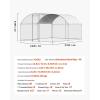imageVEVOR Large Metal Chicken Coop with Run Walkin Chicken Coop for Yard with Waterproof Cover 65 x 98 x 65 ft Spire Roof Large Poultry Cage for Hen House Duck Coop and Rabbit RunDome Roof