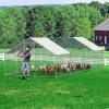 imageVEVOR Large Metal Chicken Coop with Run Walkin Chicken Coop for Yard with Waterproof Cover 65 x 98 x 65 ft Spire Roof Large Poultry Cage for Hen House Duck Coop and Rabbit RunSpire Roof