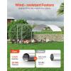 imageVEVOR Large Metal Chicken Coop with Run Walkin Chicken Coop for Yard with Waterproof Cover 65 x 98 x 65 ft Spire Roof Large Poultry Cage for Hen House Duck Coop and Rabbit RunDome Roof