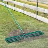 imageVEVOR Lawn Leveling Rake 48quotquotx10quotquot Level Lawn Tool HeavyDuty Lawn Leveler with 78quotquot Steel Extended Handle Yard Leveling Rake Suit for Garden Golf Lawn Farm Green48x10