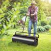 imageVEVOR Lawn Roller 13 Gallon Large Capacity SandWater Filled Heavy Duty Steel Material with EasyTurn Plug and UShaped Ergonomic Handle for Convenient Push and Pull for Garden Farm Park Black17gal