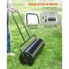 imageVEVOR Lawn Roller 13 Gallon Large Capacity SandWater Filled Heavy Duty Steel Material with EasyTurn Plug and UShaped Ergonomic Handle for Convenient Push and Pull for Garden Farm Park Black17gal