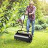 imageVEVOR Lawn Roller 13 Gallon Large Capacity SandWater Filled Heavy Duty Steel Material with EasyTurn Plug and UShaped Ergonomic Handle for Convenient Push and Pull for Garden Farm Park Black13gal
