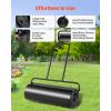 imageVEVOR Lawn Roller 13 Gallon Large Capacity SandWater Filled Heavy Duty Steel Material with EasyTurn Plug and UShaped Ergonomic Handle for Convenient Push and Pull for Garden Farm Park Black17gal