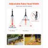 imageVEVOR Leaf Rake 25 Metal Tines Adjustable Garden Rake for Lawns with 183 Inch Wide Head ampamp 364728 Inch Long Handle Heavy Duty Stainless Steel Small Leaves Tool for Gardening Camping Yard Grass7711in width