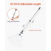 imageVEVOR Leaf Rake 25 Metal Tines Adjustable Garden Rake for Lawns with 183 Inch Wide Head ampamp 364728 Inch Long Handle Heavy Duty Stainless Steel Small Leaves Tool for Gardening Camping Yard Grass75224in width