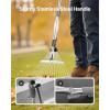 imageVEVOR Leaf Rake 25 Metal Tines Adjustable Garden Rake for Lawns with 183 Inch Wide Head ampamp 364728 Inch Long Handle Heavy Duty Stainless Steel Small Leaves Tool for Gardening Camping Yard Grass7711in width