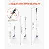imageVEVOR Leaf Rake 25 Metal Tines Adjustable Garden Rake for Lawns with 183 Inch Wide Head ampamp 364728 Inch Long Handle Heavy Duty Stainless Steel Small Leaves Tool for Gardening Camping Yard Grass7711in width