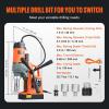 imageVEVOR Magnetic Drill 1450W Motor 16 in Boring Diameter 2810 lbf Portable Electric Mag Drill Press with 2 Coring Bits Variable Speed Drilling Machine for Metal Surface Home Improvement IndustryW 157 2pcs Tapping