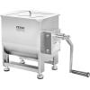 imageVEVOR Manual Meat Mixer 15 Pound Capacity Tank Meat Processing Equipment Stainless Steel Meat Mixer Sausage Mixer Machine with Lid and Handle Ground Beef Hand Mixer SilverBX20