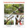 imageVEVOR Manual Pole Saw 38727 ft Extendable Pole Tree Pruner with Scissors Sharp 65Mn Steel Blade Lightweight Fiberglass Handle Pole for High Branch Trimming Pruning Tool for Palms and ShrubsTree Pruner with Scissors