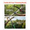 imageVEVOR Manual Pole Saw 38727 ft Extendable Pole Tree Pruner with Scissors Sharp 65Mn Steel Blade Lightweight Fiberglass Handle Pole for High Branch Trimming Pruning Tool for Palms and ShrubsTree Pruner