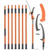 imageVEVOR Manual Pole Saw 7327 ft Extendable Tree Pruner Sharp Steel Blade and Scissors High Branches Trimming Branch Trimmer with Lightweight 8 Fiberglass Handles for Pruning Palms and Shrubs7327 ft with Scissors
