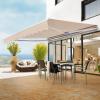 imageVEVOR Manual Retractable Awning 13 x 8 ft Outdoor Patio Awning Retractable Sun Shade Patio Door Window Awning Sunshade Shelter WaterResistant Polyester with Crank Handle for Balcony Backyard10x8 FT