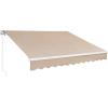 imageVEVOR Manual Retractable Awning 13 x 8 ft Outdoor Patio Awning Retractable Sun Shade Patio Door Window Awning Sunshade Shelter WaterResistant Polyester with Crank Handle for Balcony Backyard13x8 FT