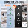 imageVEVOR Manual Retractable Awning 13 x 8 ft Outdoor Patio Awning Retractable Sun Shade Patio Door Window Awning Sunshade Shelter WaterResistant Polyester with Crank Handle for Balcony Backyard8x7 FT
