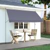 imageVEVOR Manual Retractable Awning 78quot Outdoor Retractable Patio Awning Sunshade Shelter Adjustable Patio Door Window Awning Canopy with 39quot Sun Shade Curtain for Backyard Garden Balcony Dark Gray178  47