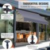 imageVEVOR Manual Retractable Awning 78quot Outdoor Retractable Patio Awning Sunshade Shelter Adjustable Patio Door Window Awning Canopy with 39quot Sun Shade Curtain for Backyard Garden Balcony Dark Gray7847