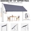 imageVEVOR Manual Retractable Awning 78quot Outdoor Retractable Patio Awning Sunshade Shelter Adjustable Patio Door Window Awning Canopy with 39quot Sun Shade Curtain for Backyard Garden Balcony Dark Gray178  47
