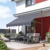 imageVEVOR Manual Retractable Awning 78quot Outdoor Retractable Patio Awning Sunshade Shelter Adjustable Patio Door Window Awning Canopy with 39quot Sun Shade Curtain for Backyard Garden Balcony Dark Gray118 47