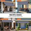 imageVEVOR Manual Retractable Awning 78quot Outdoor Retractable Patio Awning Sunshade Shelter Adjustable Patio Door Window Awning Canopy with 39quot Sun Shade Curtain for Backyard Garden Balcony Dark Gray157 47