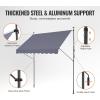 imageVEVOR Manual Retractable Awning 78quot Outdoor Retractable Patio Awning Sunshade Shelter Adjustable Patio Door Window Awning Canopy with 39quot Sun Shade Curtain for Backyard Garden Balcony Dark Gray98  47