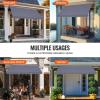 imageVEVOR Manual Retractable Awning 78quot Outdoor Retractable Patio Awning Sunshade Shelter Adjustable Patio Door Window Awning Canopy with 39quot Sun Shade Curtain for Backyard Garden Balcony Dark Gray178  47