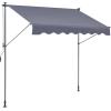 imageVEVOR Manual Retractable Awning 78quot Outdoor Retractable Patio Awning Sunshade Shelter Adjustable Patio Door Window Awning Canopy with 39quot Sun Shade Curtain for Backyard Garden Balcony Dark Gray118 47