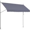 imageVEVOR Manual Retractable Awning 78quot Outdoor Retractable Patio Awning Sunshade Shelter Adjustable Patio Door Window Awning Canopy with 39quot Sun Shade Curtain for Backyard Garden Balcony Dark Gray157 47