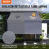 imageVEVOR Manual Retractable Awning 78quot Outdoor Retractable Patio Awning Sunshade Shelter Adjustable Patio Door Window Awning Canopy with 39quot Sun Shade Curtain for Backyard Garden Balcony Dark Gray118 47