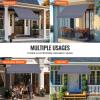 imageVEVOR Manual Retractable Awning 78quot Outdoor Retractable Patio Awning Sunshade Shelter Adjustable Patio Door Window Awning Canopy with 39quot Sun Shade Curtain for Backyard Garden Balcony Dark Gray98  47