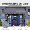 imageVEVOR Manual Retractable Awning 78quot Outdoor Retractable Patio Awning Sunshade Shelter Adjustable Patio Door Window Awning Canopy with 39quot Sun Shade Curtain for Backyard Garden Balcony Dark Gray98  47