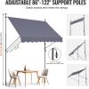 imageVEVOR Manual Retractable Awning 78quot Outdoor Retractable Patio Awning Sunshade Shelter Adjustable Patio Door Window Awning Canopy with 39quot Sun Shade Curtain for Backyard Garden Balcony Dark Gray98  47