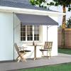 imageVEVOR Manual Retractable Awning 78quot Outdoor Retractable Patio Awning Sunshade Shelter Adjustable Patio Door Window Awning Canopy with 39quot Sun Shade Curtain for Backyard Garden Balcony Dark Gray138  47
