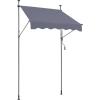 imageVEVOR Manual Retractable Awning 78quot Outdoor Retractable Patio Awning Sunshade Shelter Adjustable Patio Door Window Awning Canopy with 39quot Sun Shade Curtain for Backyard Garden Balcony Dark Gray59 47