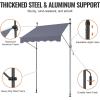 imageVEVOR Manual Retractable Awning 78quot Outdoor Retractable Patio Awning Sunshade Shelter Adjustable Patio Door Window Awning Canopy with 39quot Sun Shade Curtain for Backyard Garden Balcony Dark Gray59 47