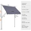 imageVEVOR Manual Retractable Awning 78quot Outdoor Retractable Patio Awning Sunshade Shelter Adjustable Patio Door Window Awning Canopy with 39quot Sun Shade Curtain for Backyard Garden Balcony Dark Gray98  47