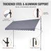 imageVEVOR Manual Retractable Awning 78quot Outdoor Retractable Patio Awning Sunshade Shelter Adjustable Patio Door Window Awning Canopy with 39quot Sun Shade Curtain for Backyard Garden Balcony Dark Gray138  47
