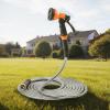 imageVEVOR Metal Garden Hose 200 ft Heavy Duty Stainless Steel Water Hose with 10Function Nozzle NoKink ampamp Flexible Outdoor Garden Hose RustProof Lightweight Hose for Yard RV Car Wash200 ft with 10 Function Spray Nozzle