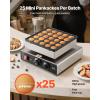 imageVEVOR Mini Pancake Maker 25PCS 43mm Diameter Dutch Muffin Waffle Baker Nonstick Stainless Steel Poffertjes Grill Commercial Electric Dorayaki Machine Temp ampamp Time Control Home Kitchen Restaurant25pcs