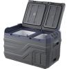 imageVEVOR NLS45 12 Volt Car Refrigerator Fridge 32 L Dual Zone Portable Freezer 468 Adjustable Range 1224V DC and 100240V AC Compressor Cooler for Outdoor Camping RV Bule and greyDual Zone 264QT