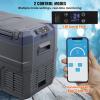 imageVEVOR NLS45 12 Volt Car Refrigerator Fridge 32 L Dual Zone Portable Freezer 468 Adjustable Range 1224V DC and 100240V AC Compressor Cooler for Outdoor Camping RV Bule and greyDual Zone 338QT
