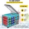 imageVEVOR NLS45 12 Volt Car Refrigerator Fridge 32 L Dual Zone Portable Freezer 468 Adjustable Range 1224V DC and 100240V AC Compressor Cooler for Outdoor Camping RV Bule and greySingle Zone 48QT