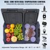 imageVEVOR NLS45 12 Volt Car Refrigerator Fridge 32 L Dual Zone Portable Freezer 468 Adjustable Range 1224V DC and 100240V AC Compressor Cooler for Outdoor Camping RV Bule and greyDual Zone 338QT