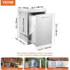 imageVEVOR Outdoor Kitchen Trash Drawer 197quotW x 29quotH x 157quotD Inch Outdoor Kitchen Drawers Stainless Steel for Outdoor BBQ Island KitchenBin