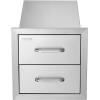imageVEVOR Outdoor Kitchen Trash Drawer 197quotW x 29quotH x 157quotD Inch Outdoor Kitchen Drawers Stainless Steel for Outdoor BBQ Island KitchenDouble Access Drawer