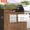 imageVEVOR Outdoor Kitchen Trash Drawer 197quotW x 29quotH x 157quotD Inch Outdoor Kitchen Drawers Stainless Steel for Outdoor BBQ Island KitchenDouble Access Drawer